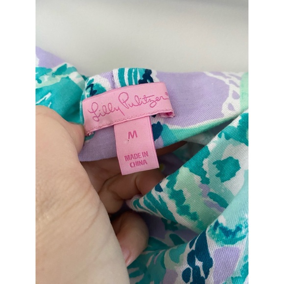 LILLY PULITZER Lilac Purple Floral Off The Shoulder Dress - Picture 7 of 7